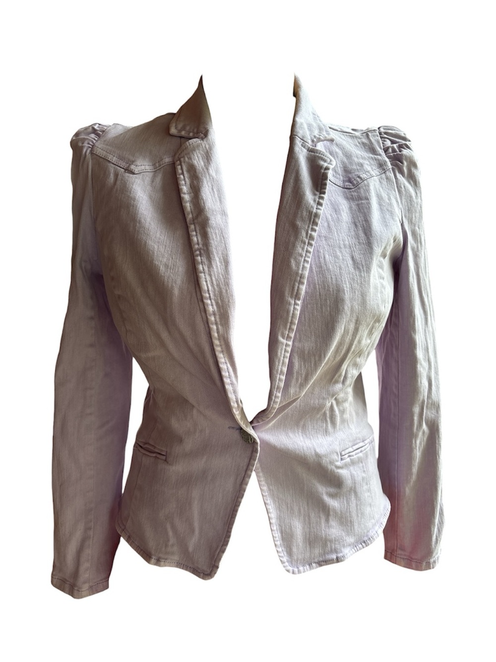 INC International Concepts Light Beige Single-Button Tailored Blazer